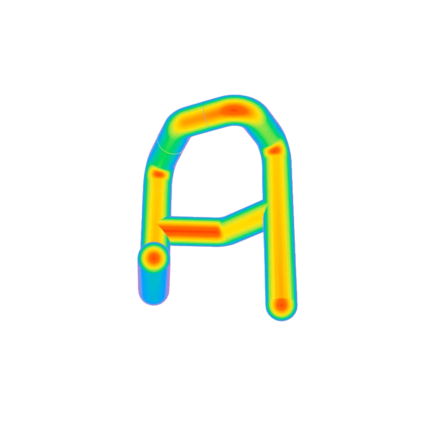 Rotating letter A